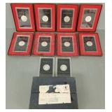 10- U.S. proof Eisenhower dollars- 1971 & 1974
