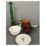 Gp incl cloisonne vase, Danish pottery plate,