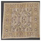 Vintage cream colored square woven rug- 4