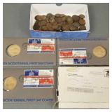 Gp. coins incl asst. U.S. pennies (wheat & Indian