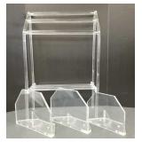 4 pcs lucite: blanket/ towel stand & 3 wall