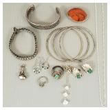 Gp sterling silver, etc jewelry incl Southwest