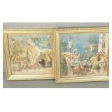 2 vintage Giotto religious prints- framed 14'H
