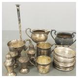 Gp asst sterling silver items incl weighted cream/