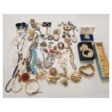 Group assorted costume jewelry incl gold filled,