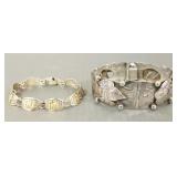2 sterling silver bracelets w/ bird & llama decor-