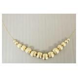 14k gold beaded necklace- 2.6g, 22'L
