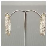 14k gold & diamond hoop earrings- 4.3g, 7/8',