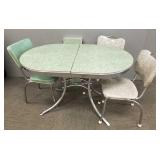 Vintage chrome & formica green crushed ice table-