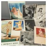 13 vintage nude, etc photos, prints, calendar