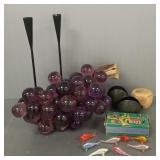 Gp decorative tabletop items incl 8 mini Murano