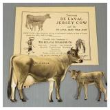 Antique De Laval tin cow & calf (mint) w/