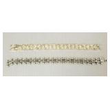 2 sterling silver link bracelets- approx 86g total