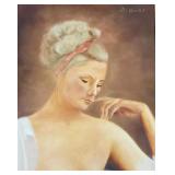 D. Bonvallet signed portrait oil painting on