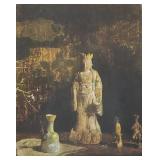 Vintage pencil signed Pushman Buddha print-