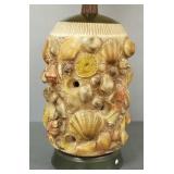 Vintage shell motif composition table lamp w/