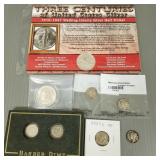 Small Gp asst silver U.S. coins incl 1/2 dollars,