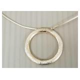 10K bicolor gold reversible pendant choker- 5.1g-