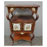 Antique French style stand w/ porcelain Fragonard