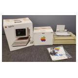 Vintage Apple IIC computer with monitor, printer,
