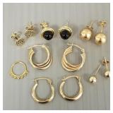 Group 14k gold earrings- 4.7g total (some unmarked