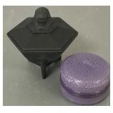 2 vintage Deco powder boxes- 1 is King Tut & 1
