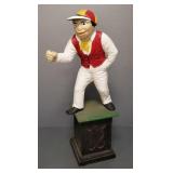 Cast aluminum lawn jockey hitching post- 35'H