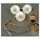 Gp. 14K & 10K gold men's jewelry incl. mother of