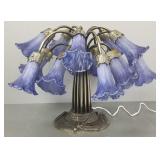Antique style 15-light dragonfly motif lamp 17'H