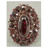 Antique 10K Bohemian garnet ring s/w many stones-