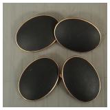 Pr 14k gold & black enamel cufflinks- 11.4g total
