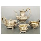 4pc sterling silver tea set: 79 toz total- London