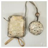 Antique Japanese metal Inro w/ manju netsuke &