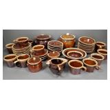 Large set vintage Hull brown Crestone pottery