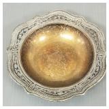 Ornate sterling silver bowl- approx 5 toz- 6' diam