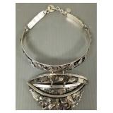 Modernist sterling silver choker necklace w/