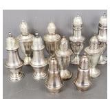 10 sterling silver shakers: 4 unweighted 5 toz &