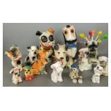 Collection of vintage chalk dog figures incl.