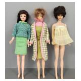 3 vintage Barbies- bubble cut, etc.