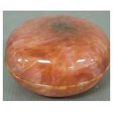 Art Verrier signed St. L art glass powder box- 5'D