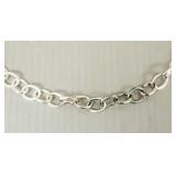 Italy sterling silver chain link necklace- 36'L