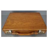 Vintage rosewood wooden briefcase- 13' x 17' x 3'