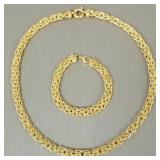 2 pcs Italy sterling silver jewelry w/ gold finish
