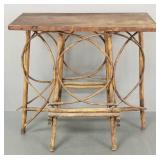 Vintage twig console table- 23'H 24'W 11'D