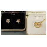 2 pcs Black Hills Gold, etc jewelry: 10k tie tack-