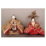 Pair antique Japanese Hina type dolls-