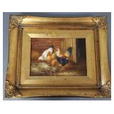 Small oil painting on board in ornate frame-