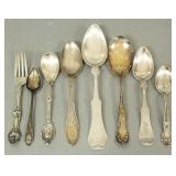 8 pcs sterling/ coin silver flatware- 6 1/2' toz