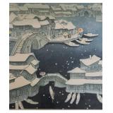 Pencil signed & #'d Asian woodblock print-
