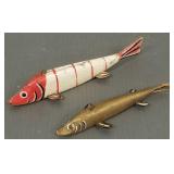 2 vintage Frank Mizera fish decoys- Ely Minn